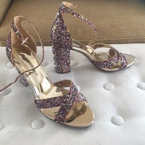 Madden RAINBOW GLITTER sandals 8 heels modcloth